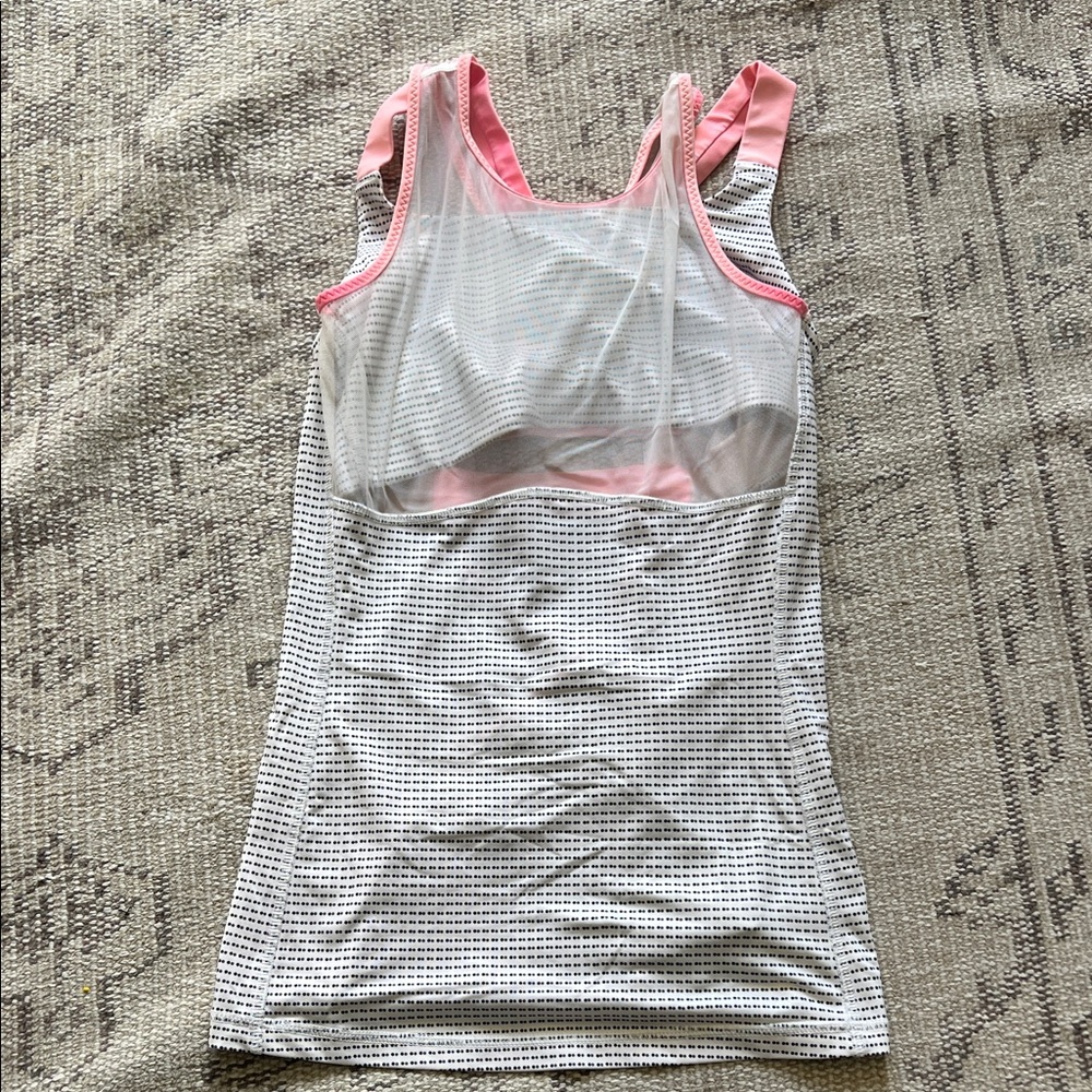 Lululemon Athletica Pink and White Tank Top
